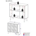 Ver imagem 5 de Aparador Buffet 3 Portas com Espelho Retrô Vegas Multimóveis MP1013 Branco/Preto