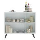 Ver imagem 6 de Aparador Buffet 3 Portas com Espelho Retrô Vegas Multimóveis MP1013 Branco/Preto