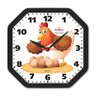 Relógio de Parede Oitavado 23cm Gama Phr007 Diversos Modelos Preto Galinha - 1