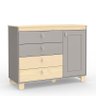 Jogo de Quarto Infantil com Cômoda 1 Porta 4 Gavetas e Guarda Roupa 3 Portas Rope Cinza/Natural - Ma - 2