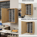 Ver imagem 3 de Armário Porta Celular 28 Vãos Organizador Escola Academia Guarda Nichos KA01 Kzkzen Madeirado