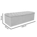 Ver imagem 3 de Calçadeira com Baú Estofada Espanha 140cm Casal para Cama Box Corino Cinza - Gat Magazine