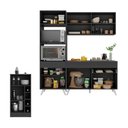 Ver imagem 4 de Cozinha Compacta com Bancada Americana/mesa Veneza Multimóveis Mp2211 Preto/branco