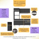 Ver imagem 2 de Cozinha Compacta com Bancada Americana/mesa Veneza Multimóveis Mp2211 Preto/branco