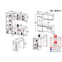 Ver imagem 3 de Cozinha Compacta com Bancada Americana/mesa Veneza Multimóveis Mp2211 Preto/branco