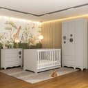 Ver imagem 1 de Quarto de Bebê Completo com Berço Americano 3 em 1 Suspiro Multimóveis MP4624 - Off White