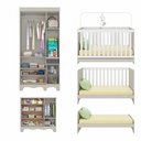 Ver imagem 5 de Quarto de Bebê Completo com Berço Americano 3 em 1 Suspiro Multimóveis MP4624 - Off White