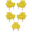 Ver imagem 1 de Kit 05 Poltrona Sofá Sala, Quarto, Escritório – Balaqui Decor Cor:amarelo