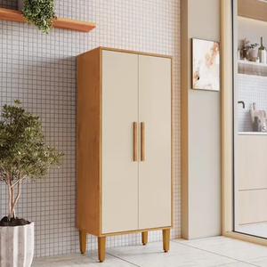 Armário Multiuso 2 Portas 3 Prateleira Paraná Kaiki Móveis - Nature/off