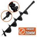 Ver imagem 2 de Broca Universal 80x15cm em Aço especial carbono Para Perfurador de Solo Com Eixo de Encaixe 20mm