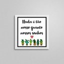 Ver imagem 2 de Quadro Quadrado Nossos Sonhos Cactos 20x20cm:Madeira branca