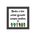 Ver imagem 1 de Quadro Quadrado Nossos Sonhos Cactos 20x20cm:Madeira branca