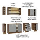 Ver imagem 5 de Armário de Cozinha Completa 220cm Rustic/Cinza Agata da Thêmis Madesa