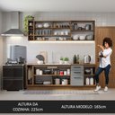 Ver imagem 6 de Armário de Cozinha Completa 220cm Rustic/Cinza Agata da Thêmis Madesa