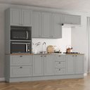 Ver imagem 1 de Cozinha Amy Casa 812 10 Portas 5 Gavetas MDF 271,5cm Cinza com Natural Casa 812