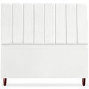 Ver imagem 3 de Cabeceira Casal 140cm Arlla Suede Branco Rm Branco