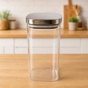 Ver imagem 3 de Pote Hermético Quadrado Vidro Borossilicato Tampa Inox 1,8L