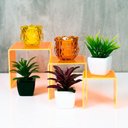 Ver imagem 1 de Prateleira para Vitrine Cubo Nicho Acrilico Colorido 3 Pecas