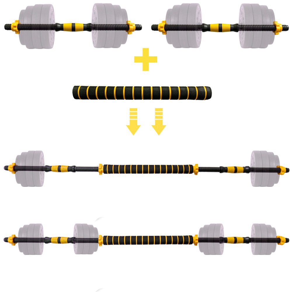 Barra Supino Halter Musculação e Conector Kit 2 em 1 Yangfit - 2