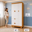 Ver imagem 3 de Guarda Roupa Infantil 3 Portas 3 Gavetas Apolo Branco Savana