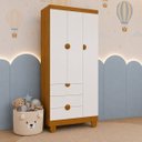 Ver imagem 1 de Guarda Roupa Infantil 3 Portas 3 Gavetas Apolo Branco Savana