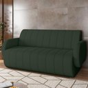 Ver imagem 2 de Sofá 3 Lugares Sala Living Orgânico 188cm Fávara K01 Veludo Verde - Lyam Decor