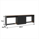 Ver imagem 3 de Conjunto de Escritório 3 Peças Noruega Office 2 Mesas e 1 Aparador Buffet - Via Nossa -preto e Cedro