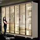 Ver imagem 5 de Guarda-Roupa Casal 6 Portas Reflectas com LED 6 Gavetas MDF Solare Bege/Off White