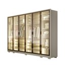Ver imagem 2 de Guarda-Roupa Casal 6 Portas Reflectas com LED 6 Gavetas MDF Solare Bege/Off White