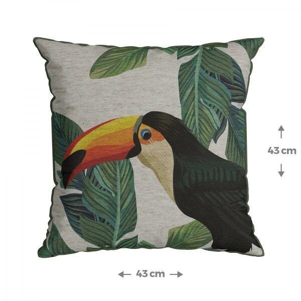 Capa para Almofada com Cordonê 43cm x 43cm 066 Botânica Belchior - 3
