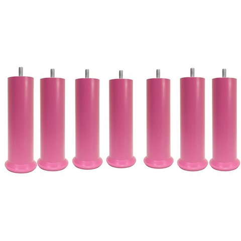 Kit 7 Pés Alto Rosa para Cama Box 18cm de Altura