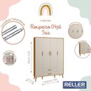 Ver imagem 5 de Jogo de Quarto Infantil Isis Guarda Roupa 4 Portas e Cômoda 4 Gavetas Areia/Savana - Reller Móveis