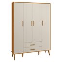 Ver imagem 2 de Jogo de Quarto Infantil Isis Guarda Roupa 4 Portas e Cômoda 4 Gavetas Areia/Savana - Reller Móveis