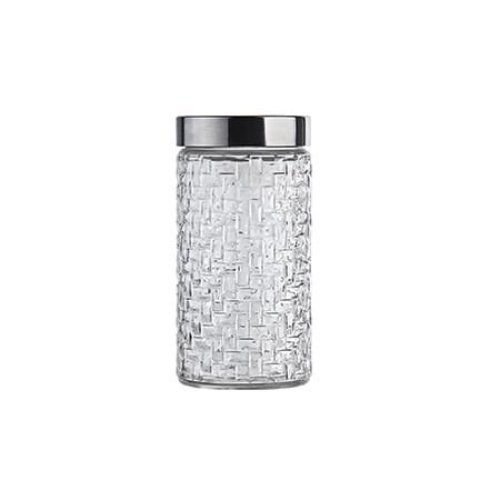 Pote De Vidro Com Tampa Inox Rattan 1,5L Euro Home - 1