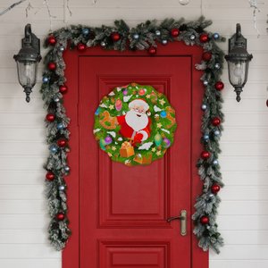 Decoração para Natal Guirlanda Natalina em Mdf - Portas/festas/área Externa/interna/papai Noel