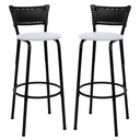 Ver imagem 1 de Kit 2 Banquetas para Bancada Banco Alto Junco Preto Balcão Cozinha Gourmet Bar Área de Lazer Piscina