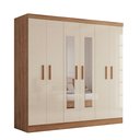 Ver imagem 3 de Guarda-Roupa Casal com Espelho 6 Portas e 2 Gavetas Cancun Off White/Cinamomo