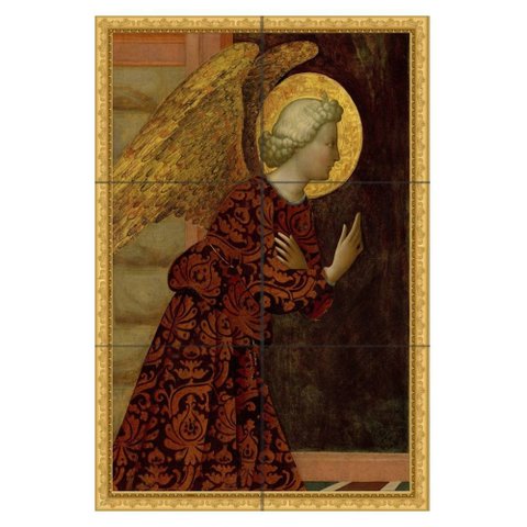 Quadro São Gabriel Arcanjo Ajoelhado em Oração 60x40 em Azulejos