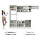 Ver imagem 6 de Armário de Cozinha Completa 290cm Branco Cinza Agata Madesa 03