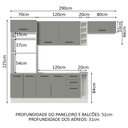 Ver imagem 4 de Armário de Cozinha Completa 290cm Branco Cinza Agata Madesa 03