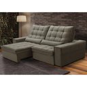Ver imagem 2 de Sofá Retrátil Reclinável para Sala 3 Lugares 210cm Nebrasca F04 Veludo Marrom - Lyam Decor