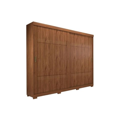 Guarda Roupa 2 Portas de Correr e 4 Gavetas C- Pés Blumenau Cinamomo-off White - Panan