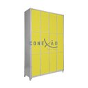 Ver imagem 1 de Armário Roupeiro Locker De Aço 12 Portas Vestiário Amarelo