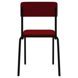 Kit 04 Cadeiras Estofada para Sala de Jantar Sense Preto C01 Veludo Vermelho Vinho - Lyam Decor - 7