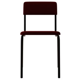 Kit 04 Cadeiras Estofada para Sala de Jantar Sense Preto C01 Veludo Vermelho Vinho - Lyam Decor - 3