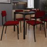 Kit 04 Cadeiras Estofada para Sala de Jantar Sense Preto C01 Veludo Vermelho Vinho - Lyam Decor - 2