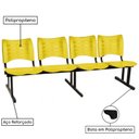 Ver imagem 3 de Cadeira Longarina Plástica 04 Lugares - Cor Amarelo - Mrplast - 34195