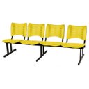 Ver imagem 2 de Cadeira Longarina Plástica 04 Lugares - Cor Amarelo - Mrplast - 34195