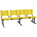 Ver imagem 1 de Cadeira Longarina Plástica 04 Lugares - Cor Amarelo - Mrplast - 34195