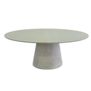 Ver imagem 6 de Mesa de Jantar Cone Oval 180x100 Cm Tampo Off White + Vidro Base Concreto
